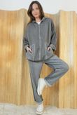 Anine Soft Touch Patch Pocket Hoodie Washed Grey